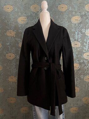 Chloé Wool Angora Cashmere Coat Button Front Size 40